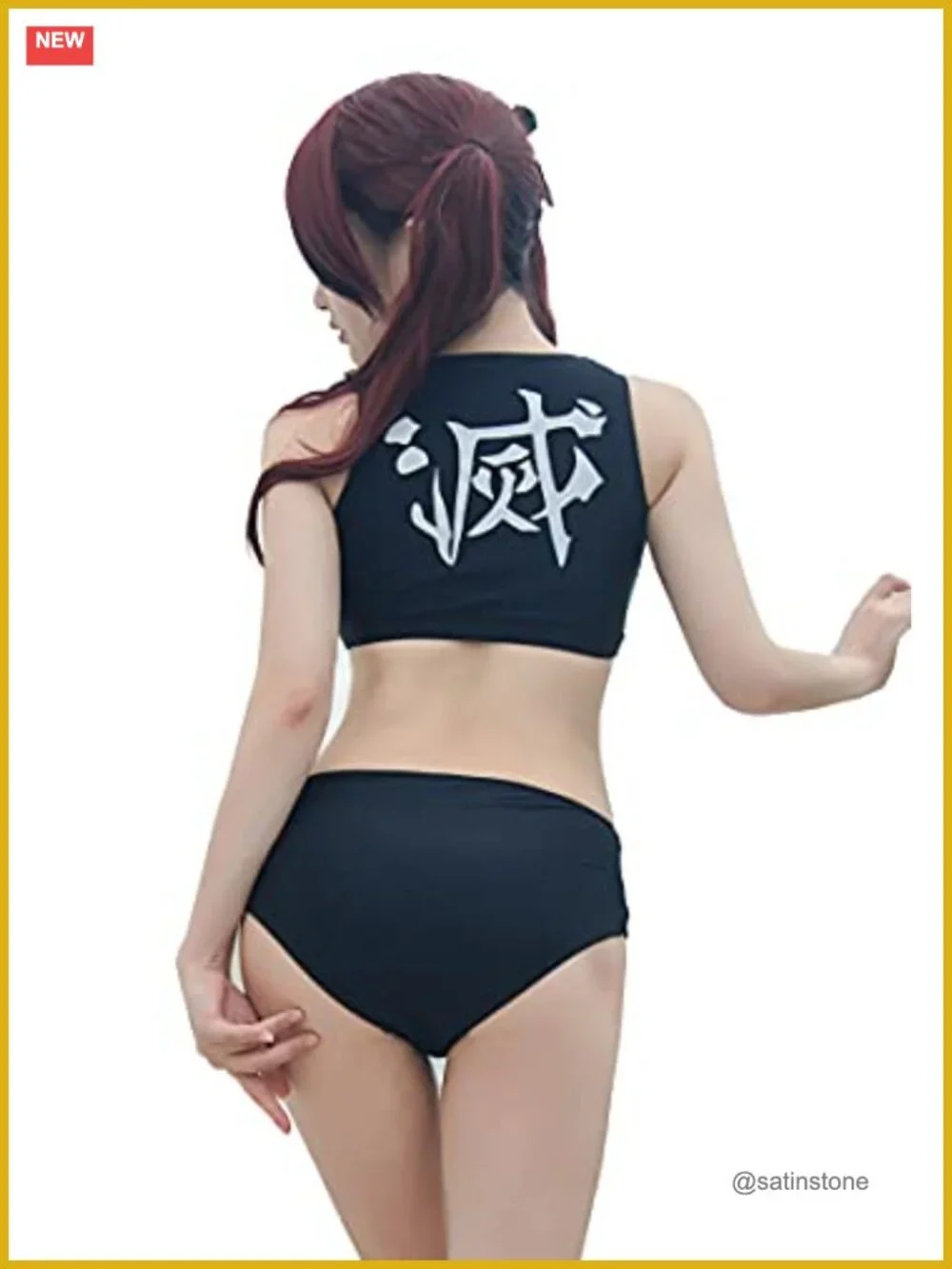Anime Bikini Swimsuit Cosplay Bathing Suit Two Piece Polyester Spandex Swimwear